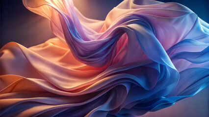 Obraz premium Abstract flowing fabric background with vibrant colors and soft light illuminating luxurious textures