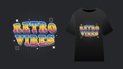 Retro Vibes Tshirt Design with Retro Style Color