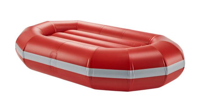 Exciting red inflatable boat perfect for river rafting and outdoor water adventures now