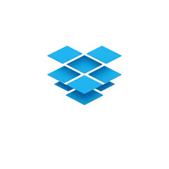 Abstract blue diamond shapes forming a box structure image isolated on a white transparent background png file download.
