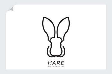 Abstract hare head logo, outline hare head logo with simple design