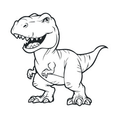 Fototapeta premium A line drawing of a smiling Tyrannosaurus Rex.