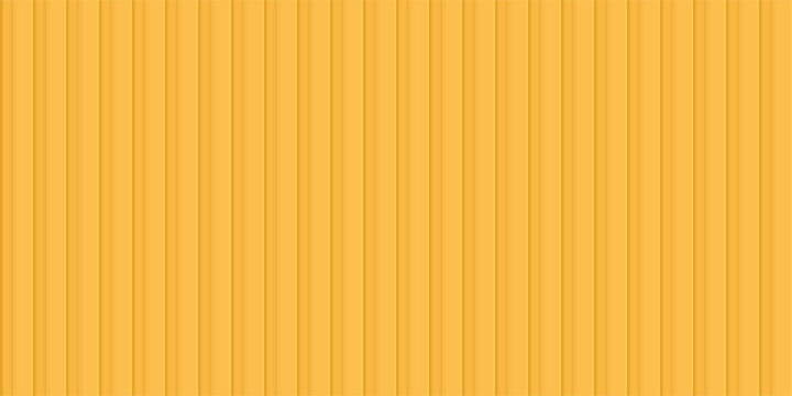 Yellow shipping container wall. Seamless vertical metal panel texture with embossed ridges and industrial design. Cargo container backdrop. Realistic vector illustration.