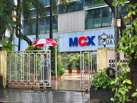 Mumbai, India - 15 September 2025, Logo of MCX (Multi commodity exchange) which is a leading commodity exchange based in India. SEBI, shares, market, dividend, bull, bear, speculation, derivatives.