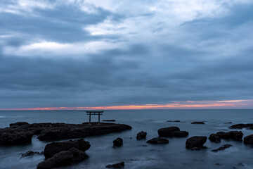 [茨城県]夜明け前の大洗磯前神社