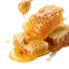 Golden Honeycomb: Delicious Honey Dripping from the Comb