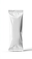 Blank foil packaging standing on white background