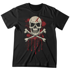 Skull and Crossbones T-Shirt Design: Gothic Apparel Graphic