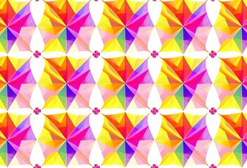 Fototapeta premium Vibrant, geometric triangle pattern; seamless repeat on white , style, art