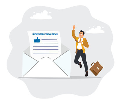 Happy entrepreneurs get recommendation letters from companies.
