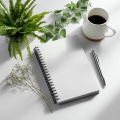Promotional notebook with company isoleted on white background .