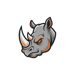 Gritty Rhino Mascot Illustration for Sports Team or Gaming