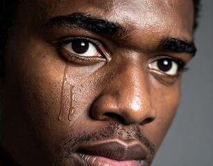 Fototapeta premium Close-up Portrait of a Man Crying