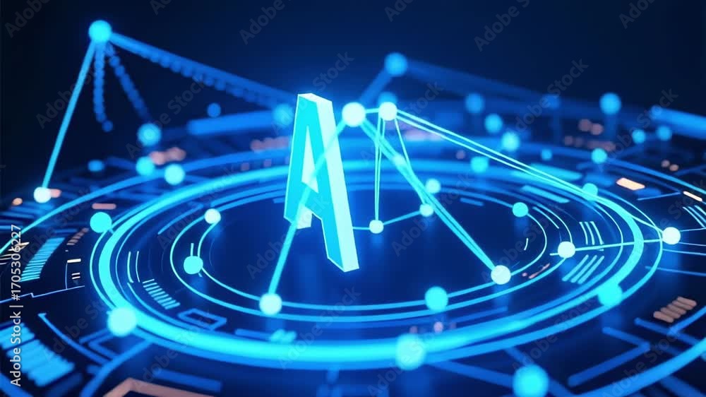Poster ai artificial intelligence technology innovation futuristic digital transformation data 100