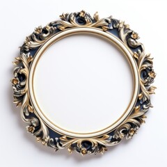 Beige black ceramic circle Renaissance frame vintage jewelry locket photo.