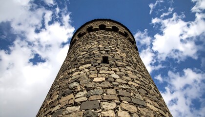 Stone tower against a cloudy sky (1)