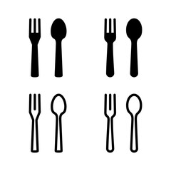 spoon and fork icon vector illustration. spoon, fork and knife icon vector. restaurant sign and symbol