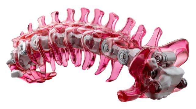 Exquisite spine model: The elegant depiction of the human spine model, with focus on its anatomical details and medical significance.