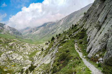 Mountains and landscape in the Pyrenees in Southern France