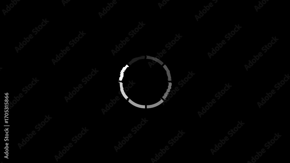 Poster glitch animated loader icon with loop feature for ui and web designs.