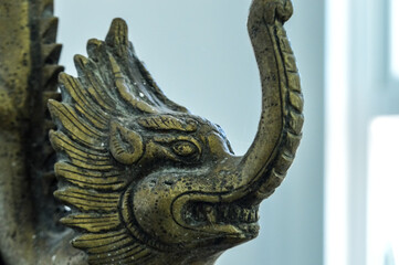 Fototapeta premium Close-up Traditional Thai style pattern of elephant in Thai temple