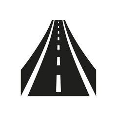 Illustration of a straight black road view on transparent background