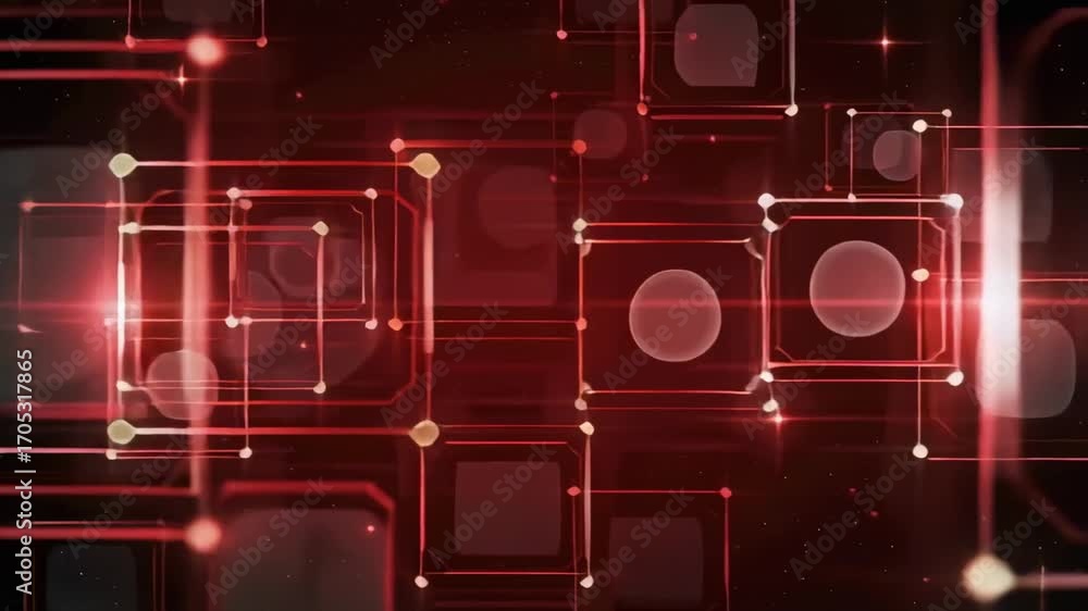 Poster red technology background with squares and lines for presentations and graphic design 100