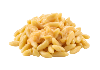 A pile of pasta tossed in a creamy cheese sauce, showcasing a warm, inviting dish.