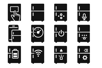 Vector assistant control voice connectivity fridge alerts smart child lock automatic icon