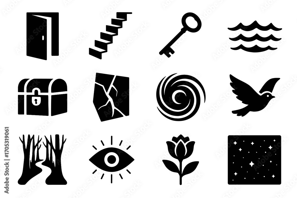 Aufkleber dream rising endless mirror vector emblem vortex icons bird icon path loop