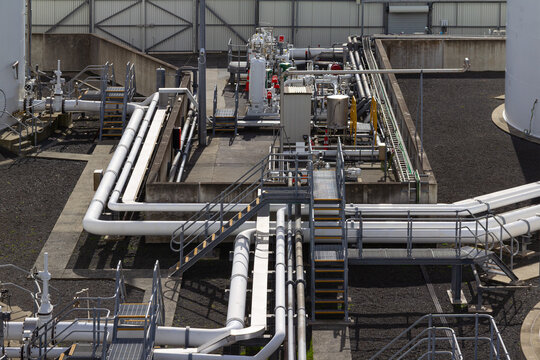 Aviation fuel pipelines at Auckland Airport, New Zealand.