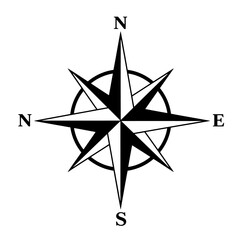 Fototapeta premium Shiny silver and gold Christmas star ornament on a white background with a compass design