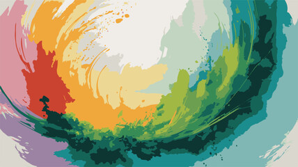 Obraz premium Abstract Swirling Brush Strokes of Vibrant Colors on a Light Background colorful
