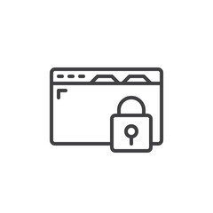 Safe browser line icon