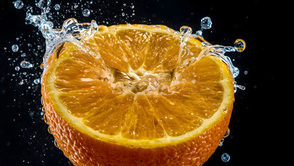 orange and water splash
