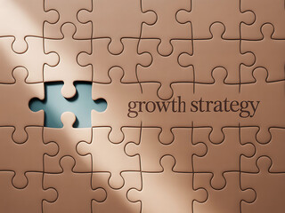 Fototapeta premium Unlocking business growth strategy with a missing puzzle piece solution