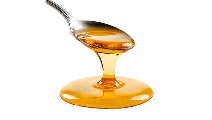 Golden honey dripping from spoon capturing liquid sweetness and rich texture