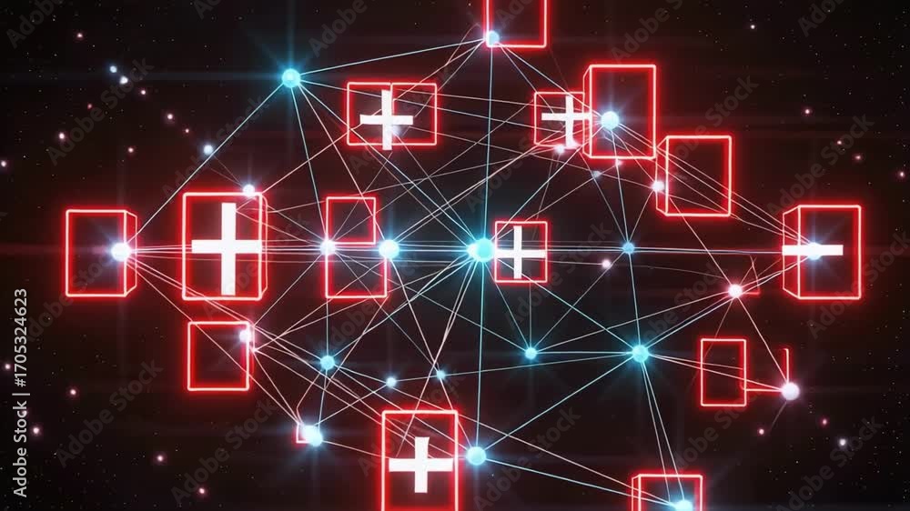 Poster abstract network connection digital technology background animation visuals art 100