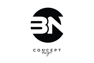 BN Creative Negative Space Circle Monogram Logo Design