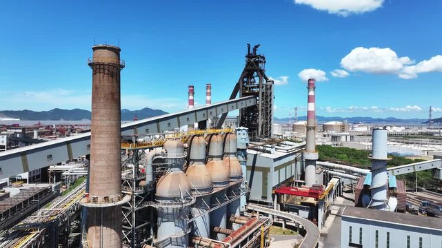 aerial view steel mill