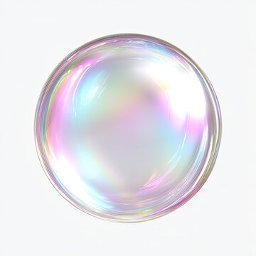 Irridescent, round bubble, soft pastel colors