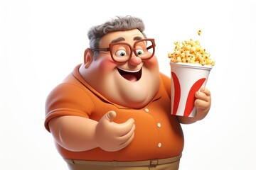 Popcorn cartoon glasses snack.
