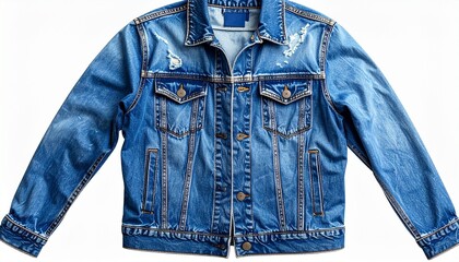 Blue Denim Jacket Isolated on Transparent Background