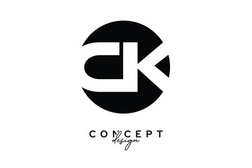 CK Creative Negative Space Circle Monogram Logo Design
