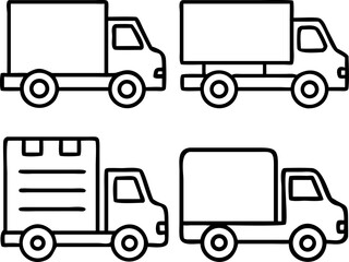 Fototapeta premium Vector art of set of delivery truck icon for transportation