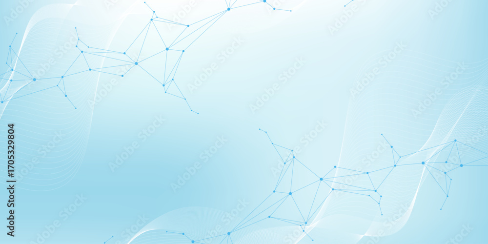 Poster global network connection website header or banner design. abstract background with connecting dots 