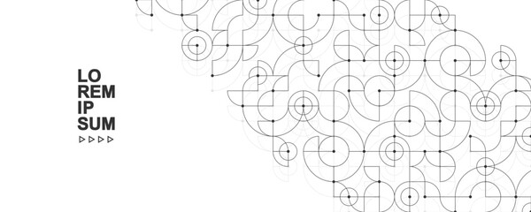 Modern abstract texture background with circles lines and dots shapes. Circles lines and dots geometric pattern for poster, header, web banner, footer, website, presentation