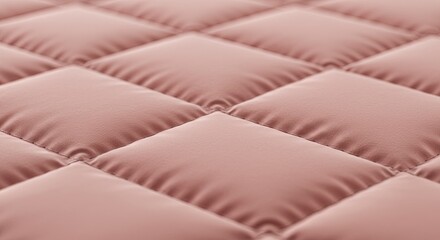 Naklejka premium Quilted Pink Texture Fabric with Stitched Diamond Pattern Close Up