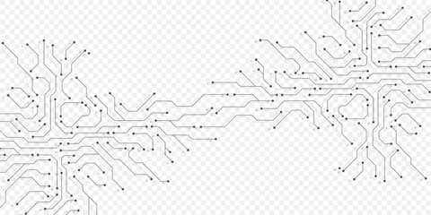 Circuit board digital abstract background. Motherboard technology texture design. AI semiconductor and computer processor on tech bg. Vector illustration