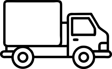 Vector art of delivery truck in simple line art style